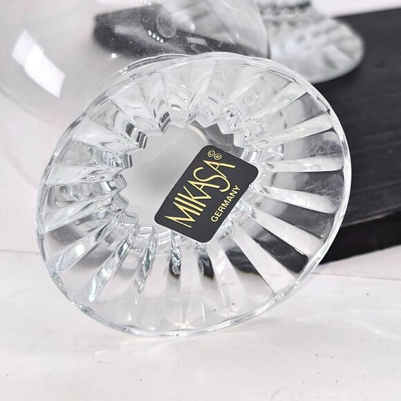 Mikasa Crystal Footed Iced Tea Glasses Icicles Set Of 4 Decorative Bases JJ3803 - Picture 7 of 8